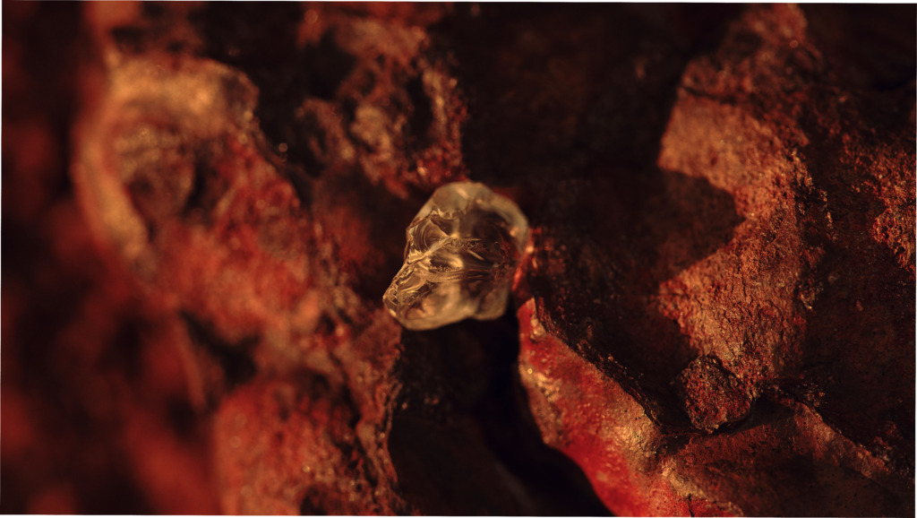 A diamond in its natural state 