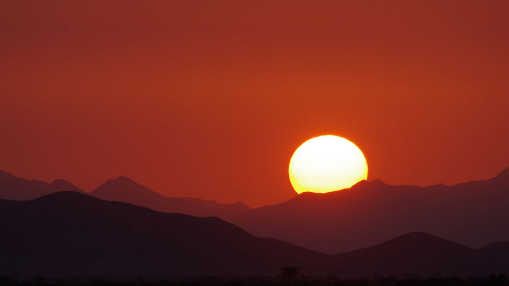 A beautiful African landscape at sunset
